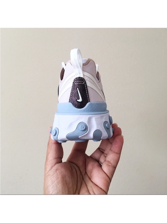 Nike React Element 55 SE Sneakers in Pink and Brown with Blue Details - Picture 7 of 16
